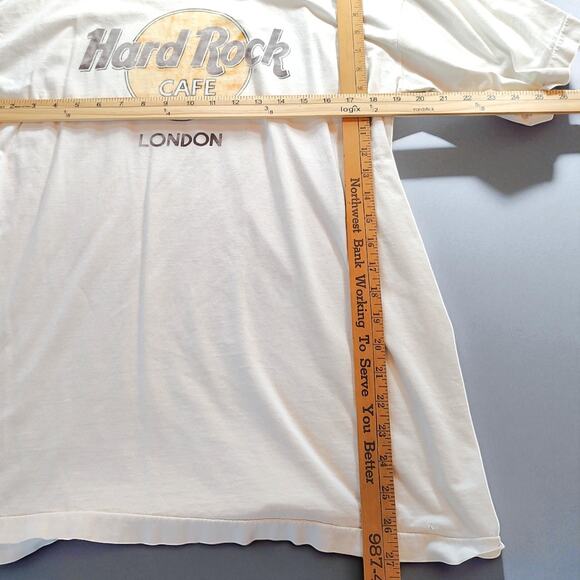 VTG Hard Rock Cafe London T-Shirt 90s Destroyed Deconstructed Thrash Tee White L - Picture 8 of 8